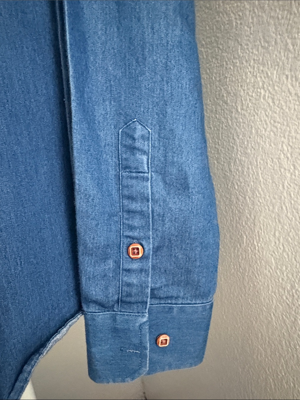 Men's Casual Blue Button-Down Shirt with Check Trim - Picture 5 of 8